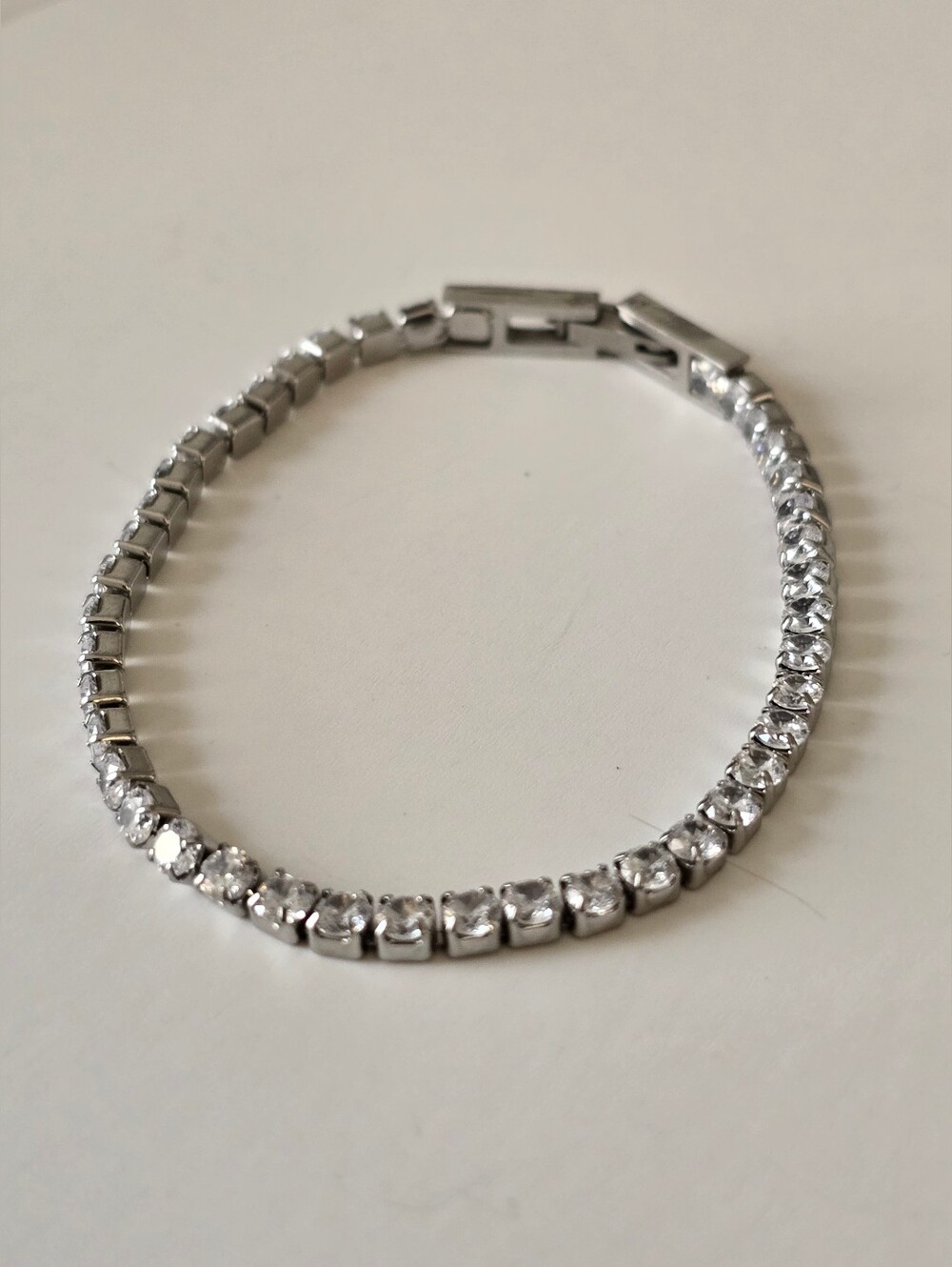 Ice Link Silver Crystal Tennis Bracelet